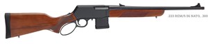 HENRY
H023
SUPREME RIFLE
LEVER ACTION
LARGE LOOP LEVER
DETACHABLE AR STYLE MAGAZINE
OPEN SIGHTS
THREADED MUZZLE
BLUED FINISH
CHECKERED WALNUT STOCK & FOREND
ADJUSTABLE MATCH TRIGGER

AVAILABLE IN
H023-223 5.56/223REM 10 SHOT
18 INCH BARREL
1 IN 8 INCH TWIST NEW $2390

H023-300 300 B
