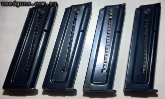 Hard to find Colt Service Ace .22 magazines. These are Colt marked. Price is for 4 mags but may separate. Price does not include postage and handling fees which