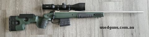 Tikka t3x stainless Grs bifrost stock Hawke 3-12 scope Leupold mount. Fired under 200 rounds