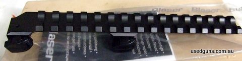 Genuine Blaser QD saddle mount Picatinny rail. Blaser QD not screw locked to rifle. Brand new. Never used. Plan aborted.