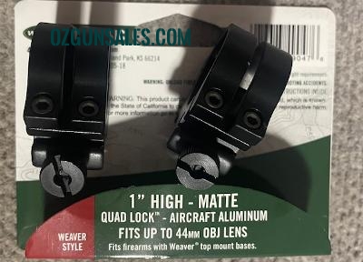 Weaver Quad Lock 1" High Mounts NEW