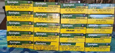 20x packets factory Remington .30/06 ammunition loaded with 220gn Corelokts. Package sale, pick-up only Western suburbs of Melbourne must show current firearms 