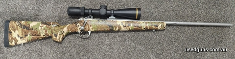 Kimber subalpine .308W. Reinforced carbon fibre stock with .22 inch barrel. Very light perfect for those long/steep walks. Has been a very capable and accurate 