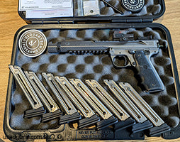 Volquartsen Firearms Black Mamba 7" Barrel (with compensator) Cerakoted in Tungsten, 8 Magazines with Volquartsen Base Plates, Kahles Helia 2MOA Red Dot Sight, 