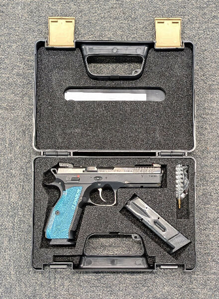 A CZ Shadow 2 Optics Ready in 9mm in good condition. This pistol is classed as good as there is some damage to the coating of the frame from items clamped on th