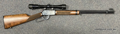 Very good condition Winchester 9422 XTR in 22LR. Lever cycles well, hammer is sharp. Sports a Nikko Stirling Mount Master 4x32 scope. Glass is clear. Woodwork v