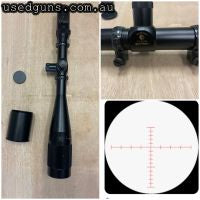 Nightforce 5.5-22x56 rifle scope with NP-R2 illuminated reticle. Comes with scope mounts, sun shade, lens caps but there is no box. Glass is clear and has no ma