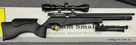 BSA Scorpion PCP Combo. Available in 177 or 22. Comes with Rifle, Pump, BSA 3-9x40 scope and rings, bi-pod, sling and gun bag. Amazing value package ready to sh