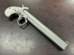 AMERICAN DERRINGER CORP
M-8
TEXAS MODEL 
45 LONG COLT / 410 GAUGE SHOTGUN
8" BARREL
STAINLESS STEEL
IVOREX GRIPS
#135983

UNFIRED $499