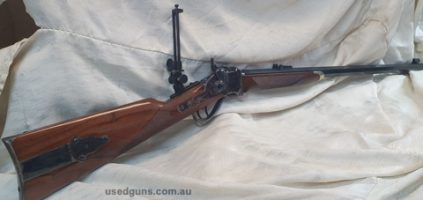 This Pedersoli Sharps chambered in 45-120 presents like new. It has fired 30 rounds and comes with the Pedersoli Creedmore sight, 40 cases, a set of Lyman dies,