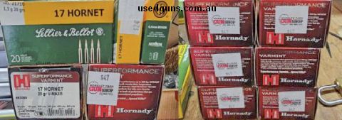 17 HORNET AMMO - HORNADY 20GR V-MAX (189 ROUNDS) & SELLIER & BELLOT 20GR (60 ROUNDS)