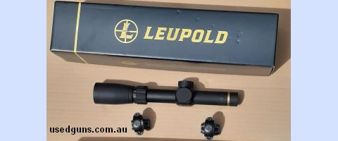 Has faint ring marks otherwise as new- scope fitted but never used. Leupold rings and bases included.