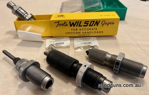 The Wilson Bushing Die is new new & has three Neck Bushes 288, 289 & 290. Includes a forster seating Die & two RCBS dies - Neck & FL sizing die. 4 x Dies in tot