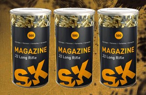 SK
SK420121
MAGAZINE 
22LR 40GR
1073FPS
(TINS 500 LOOSE PACKED)
AMMUNITION 

$139 /PER 500
$1229 /PER 5000