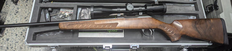 Sako Quad 4 barell set in excellent condition. Exceptional timber stock in perfect condition. Package includes rifle with 22lr, 22wmr, 17hmr and 17 Mach 2 barel