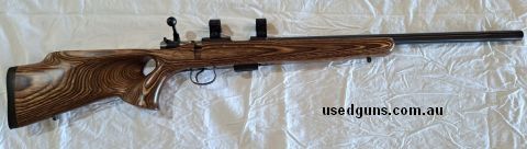 CZ Varmint bull barrel, laminated thumb hole stock. Has fired 50 rounds, comes with rings. Selling to fund new project. Prefer email or text for initial contact