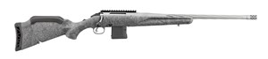RUGER
AMERICAN RIFLE
GENERATION II
20" SPIRAL FLUTED BARREL
THREADED MUZZLE
MUZZLE BRAKE
CERAKOTED ALL WEATHER FINISH
DETACHABLE MAGAZINE
PIC RAIL

AVAILABLE IN
46908 204 RUGER 10 SHOT
46909 223REM 10 SHOT
46904 243WIN 3 SHOT
46901 6.5 CREEDMOOR 3 SHOT
46902 308WIN 3 SHOT
46905 450 B