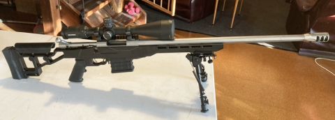 MDT 10 round mag, tikka muzzle brake.  only fired approx 80 rounds. reluctant sale. price includes shipping