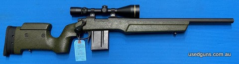 Very good condition Remington 700 in 308W. Has an enlarged bolt knob, 510mm barrel and a Leupold VX-III 3.5-10x50mm on low Leupold rings. Has a detachable AI 10
