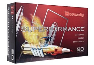 HORNADY
H81153
SUPERFORMANCE
30-06, 165GR, SST
POLYMER TIP AMMO

$79.90 /PER 20
$359.55 /PER 100
$659 /PER 200