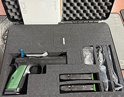 USED CZ TS2 9mm semi auto pistol. Comes with three magazines, cased with all accessories/book. Racker and plate. Good condition. Reasonable offer considered