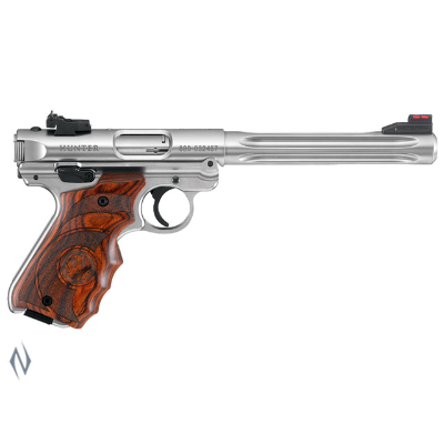 RUGER MKIV 22LR HUNTER STAINLESS + TARGET GRIPS 174MM