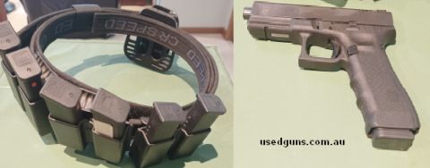 Includes 8 x 10 shot magazines, holster and competition belt rig.
