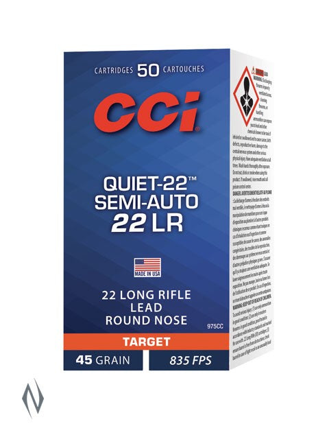 CCI 22LR QUIET SEMI AUTO 45GRN LRN 835FPS (50PK)