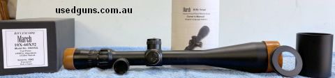 March fine x hair and 3/32 dot. reticle. Very good condition. Price included postage and insurance.
