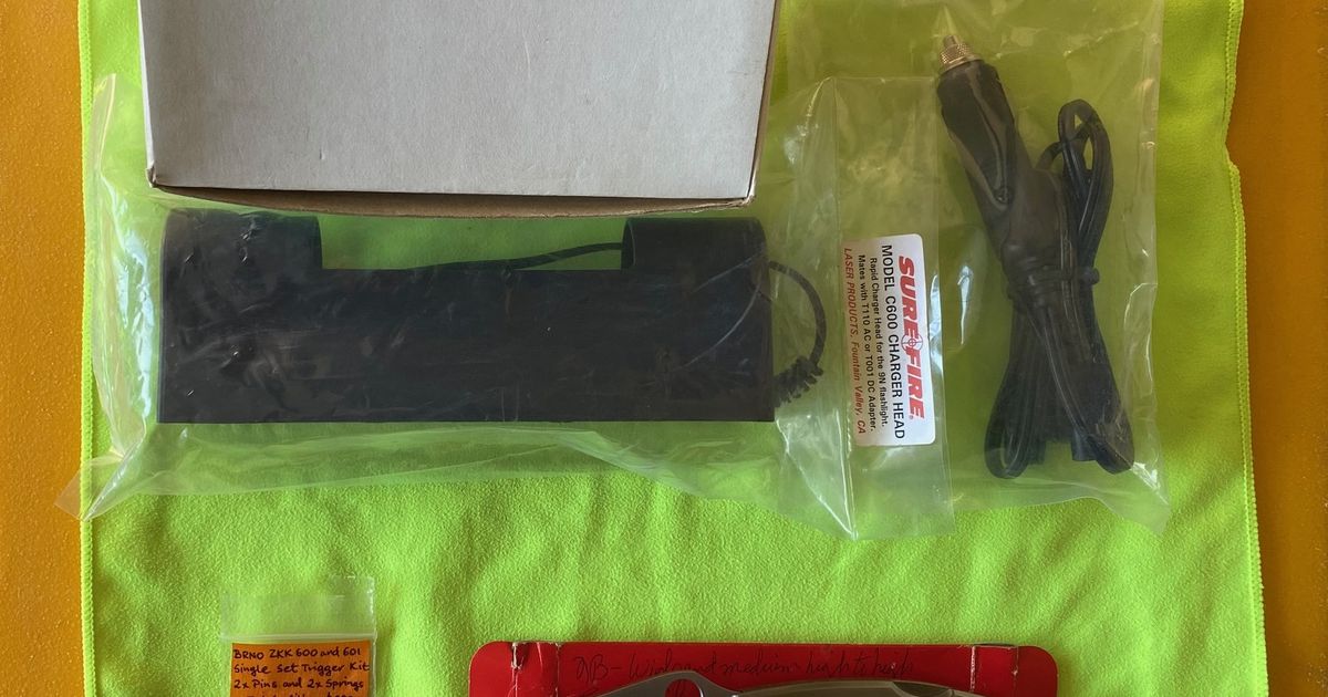 Brno ZKK Trigger Kit, Surefire Charger Kit, Spyderco Police – NEW