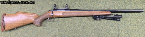This quality rifle comes with Lithgow made Black Mountain barrel, high quality custom stock, Harris bipod and quick disconnect one inch diameter scope mounts. A