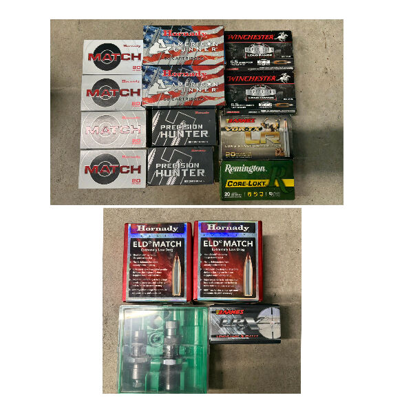 Lots of high-quality 6.5mm Creedmoor cartridges, projectiles, cases and dies for sale: