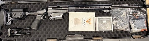 Comes with case, bipod, extra mag, and cortina precision 6.5cr muzzle break.