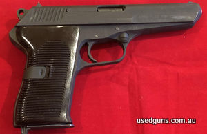 This is a post-war Czech pistol, new in box, never fired. Comes with 6 magazines, two Bianchi mag pouches; 150 rounds Winchester ammo; 2448 rounds Romanian ammo