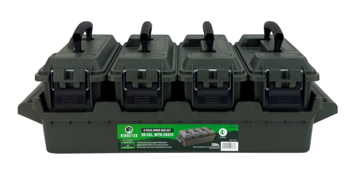 Ridgetek 4-Box .30Cal Ammo Crate OD Green