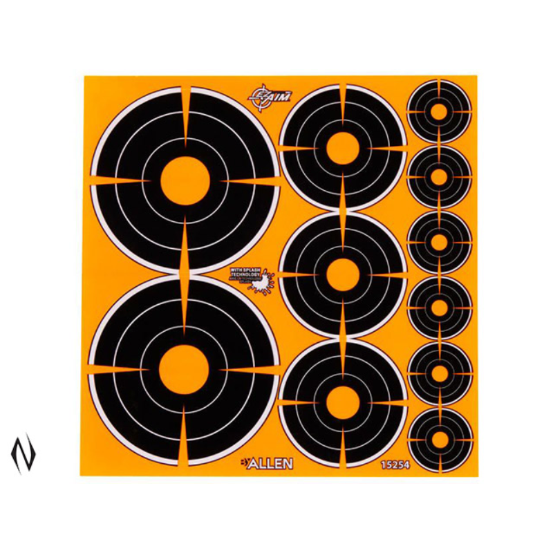 ALLEN EZ AIM SPLASH ADHESIVE BULLSEYE VARIETY TARGET 12PK