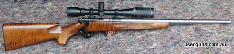 Description: Anschutz 1710 DHB Classic 22LR. 23‚Äö√Ñ√π heavy stainless barrel. Nicely figured walnut stock. Presents as new. 5096D single stage trigger with sid