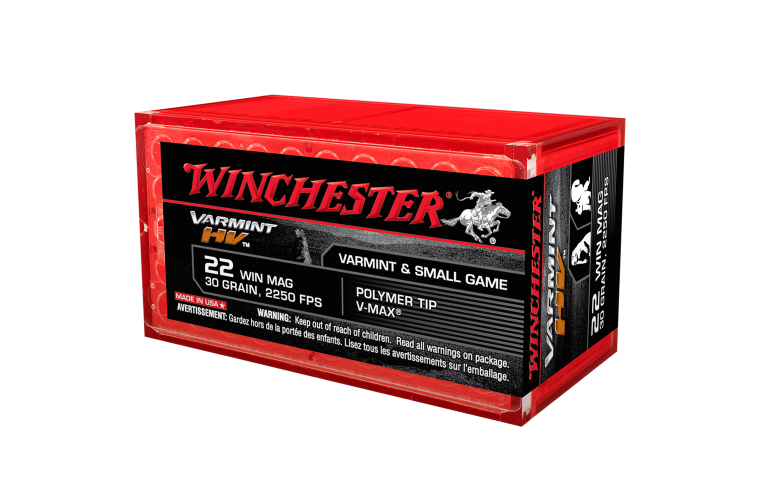 Winchester Varmint HV 22WMR 30gr VMax - 50Pk - Brick Price  $375   (500)