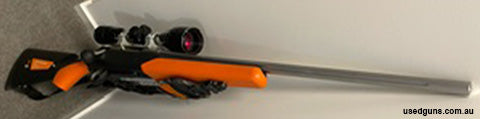Firearm has only had 3 boxes of factory rounds through it. I have replaced the pistol grip and fore grip with orange insert. Lovely to walk those hills with. On