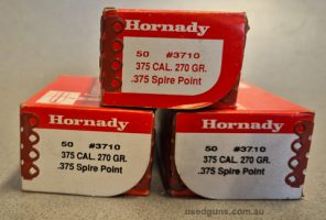 New Hornady 375 cal 270 gr interlocks. Great Sambar bullet. $70 per box