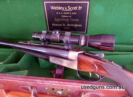 For sale a Webley & Scott Ltd double rifle in 280 Flanged. ( Rimmed version of the 280 Ross). English double rifles in practicle Deer /Pig calibres are uncommon