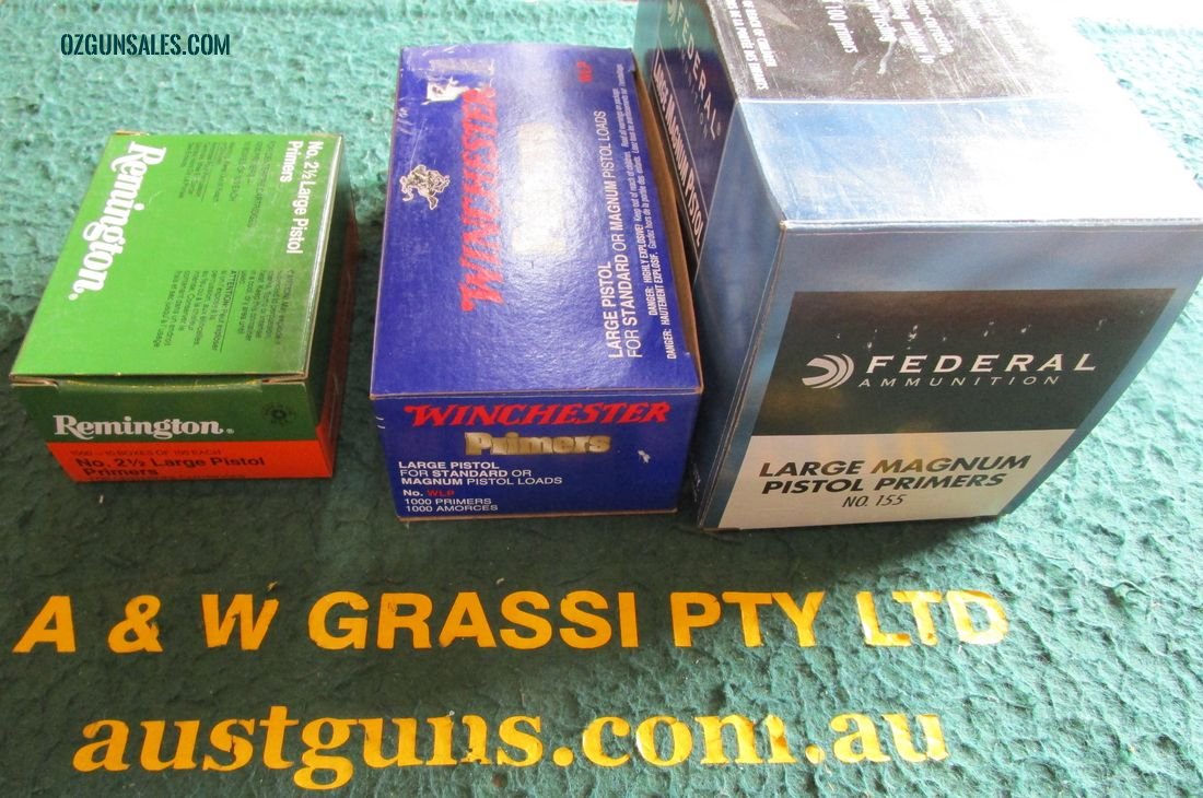 VARIOUS BRANDS OF LARGE PISTOL PRIMERS..NEW!!