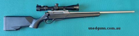 Lithgow LA102 Crossover in popular 308 Winchester, black polymer stock, titanium cerakoted barrel and action, Leupold PRW Rings, Nikon Precision AR M308 Ballist
