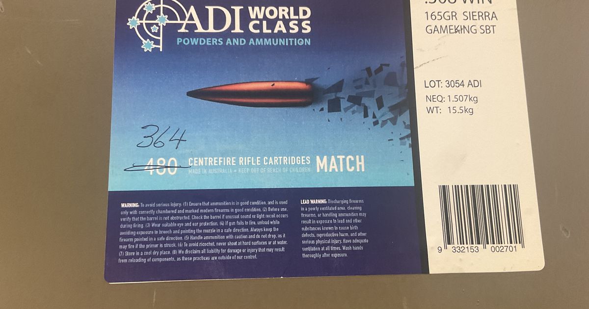 .308 ADI 165gr Gameking SBT and can