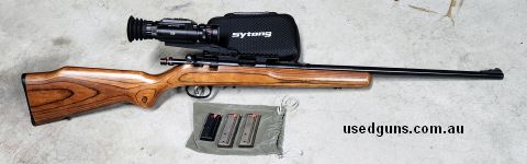 Marlin XT-22 in very good condition with Sytong night vision optic. Great preformed day and night, using Eley Hollow points. Comes with proviso 7 shot magazine 