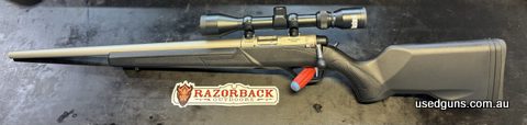 As new Lithgow LA101 lefthanded poly titanium in 22 WMR, comes with Bushnell 3-9x40 scope