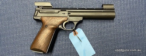 Very good condition Browning Buckmark in 22LR. Has a 5.5 inch barrel, full length rail ready for a red dot, or use the great FOV target iron sights. Cycles well