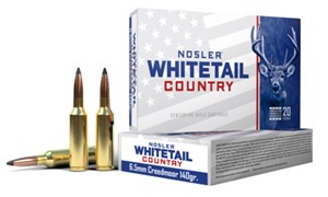 NOSLER
NWA40105
WHITETAIL COUNTRY
6.5 CREEDMOOR, 140GR, SP
AMMUNITION

SPECIAL 
$59.90 /PER 20
$269.55 /PER 100
$495 /PER 200