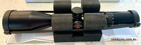 Magnus 2.4-16x56 non-illuminated scope, offering exceptional brightness and precision. Its Leica BDC turrets have 100 clicks (1cm/100m) in one single turn, lock