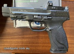 Smith + Wesson M+P 9mm pro series core 2-0 with a vortex venom red dot sight. Comes with red dot kit, S+W cleaning kit. Is in excellent condition. Has fired und
